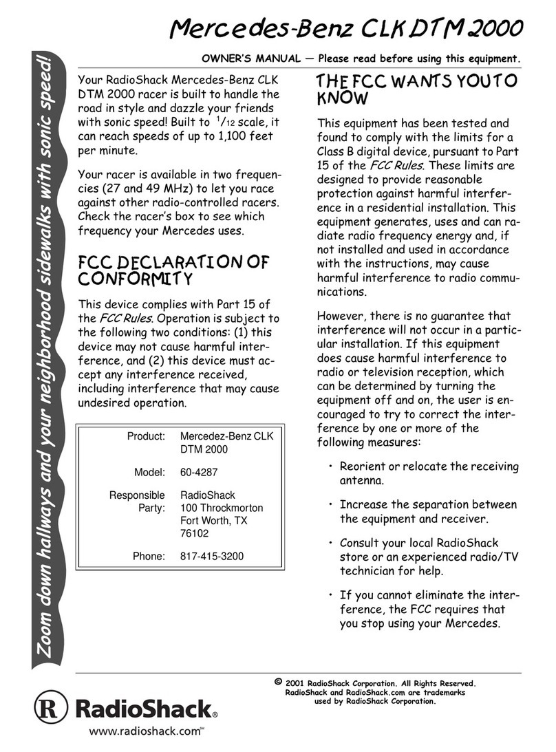 Radio Shack Mercedez-Benz CLK DTM 2000 owner's manual Radio Shack Mercedez-Benz CLK DTM 2000 owner's manual