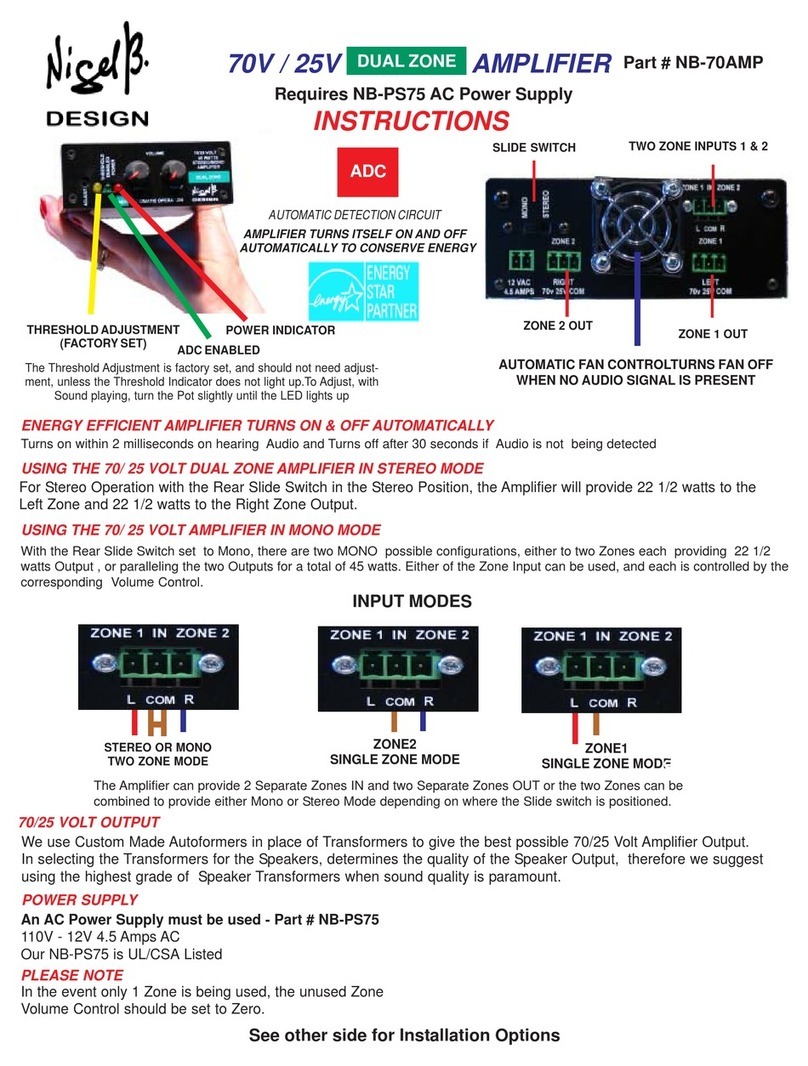 Nigel B Design NB-70AMP instruction manual