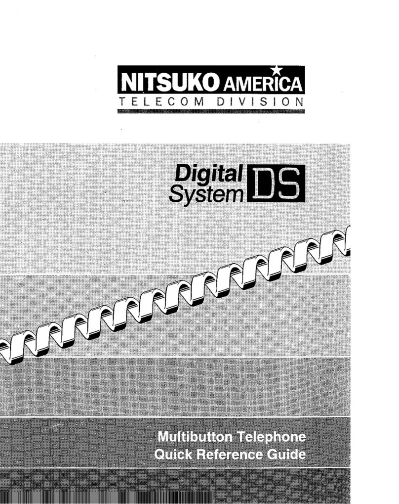 Nitsuko Digital System DS Quick reference guide