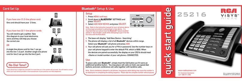 RCA VISYS 25216 quick start guide