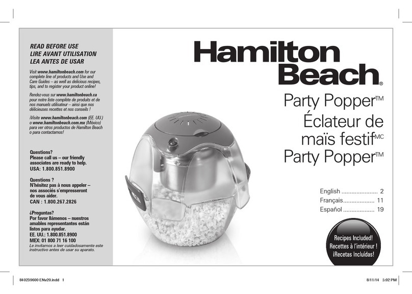 Hamilton Beach Party Popper User manual