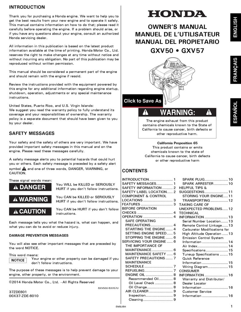 Honda GXV50 owner's manual