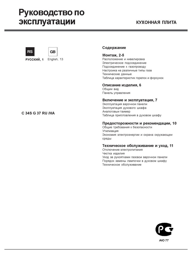 Hotpoint Ariston C 34S G 37 RU /HA operating instructions