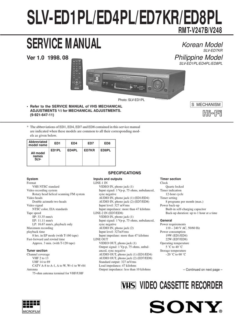 Sony SLV-ED1PL Service manual
