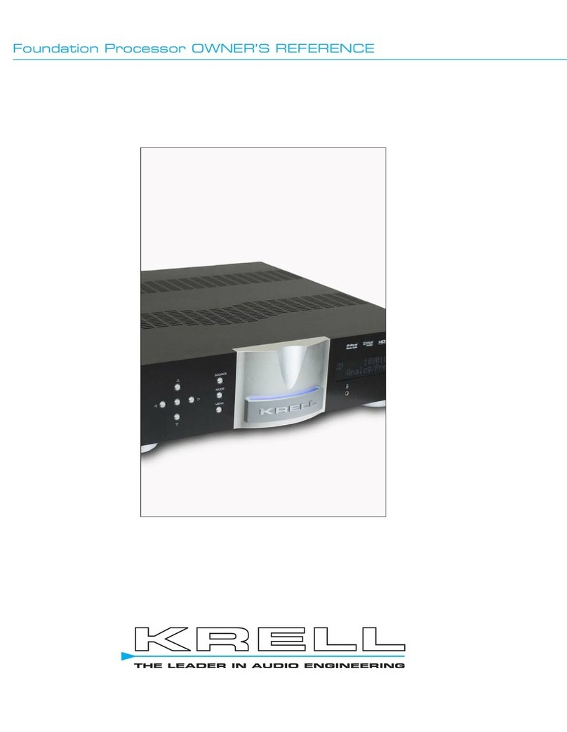 Krell Industries Foundation Processor Owner's reference