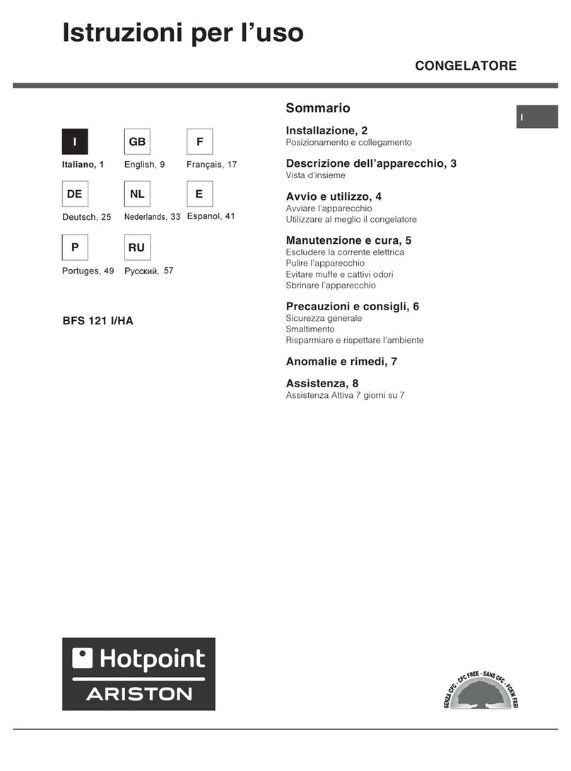 Hotpoint Ariston BFS 121 I/HA operating instructions
