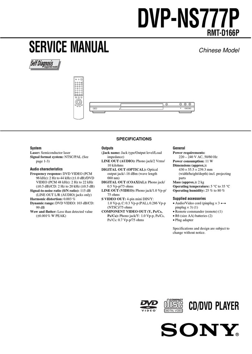 Sony DVP-NS777P User manual Sony DVP-NS777P User manual