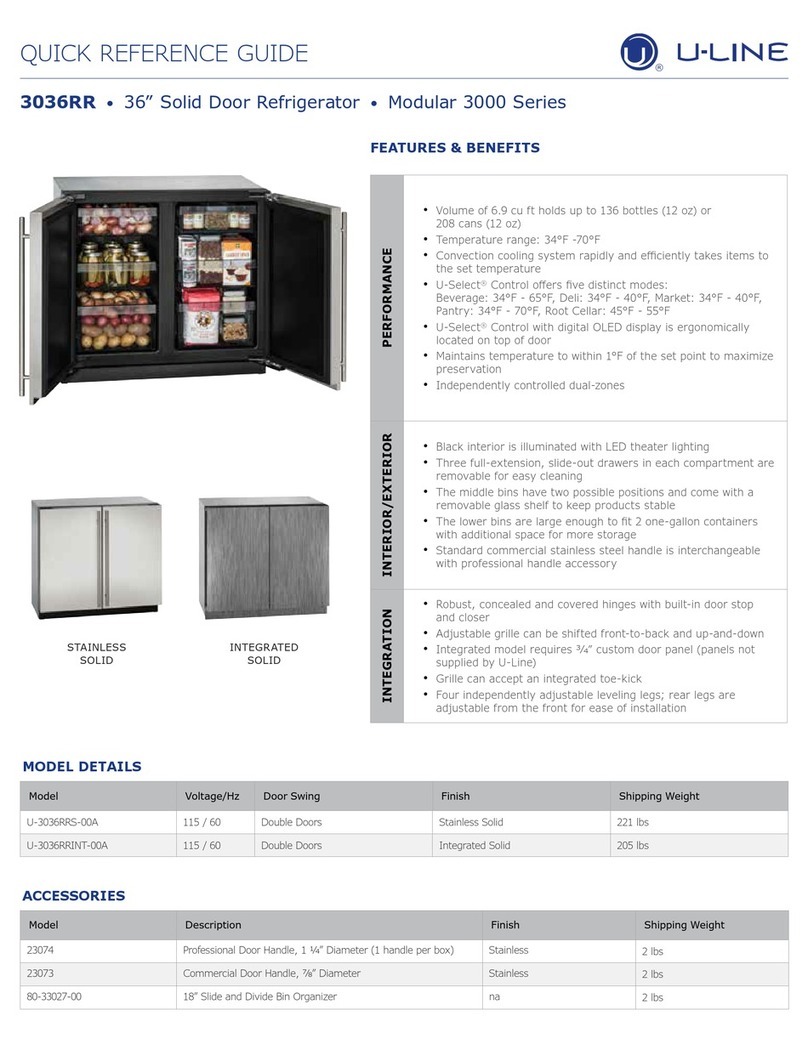 U-Line 3036RR User manual