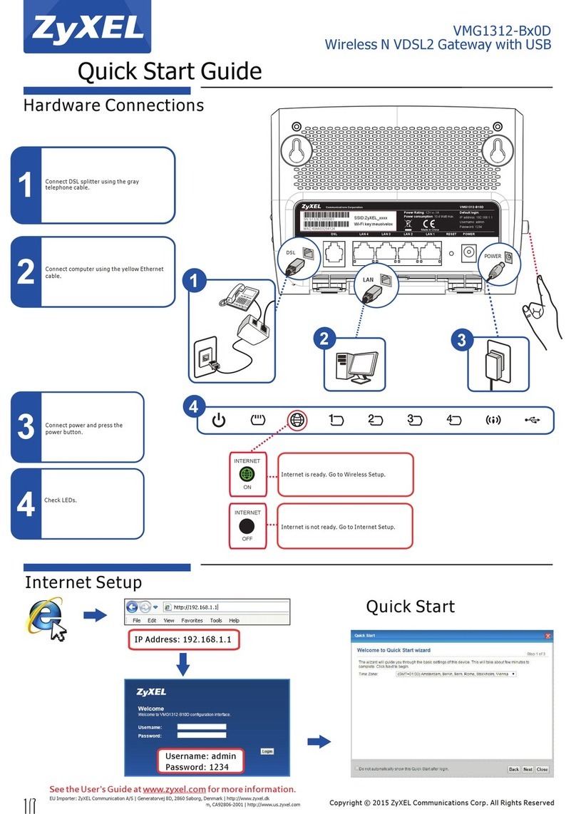 ZyXEL Communications VMG1312-BX0D quick start guide ZyXEL Communications VMG1312-BX0D quick start guide