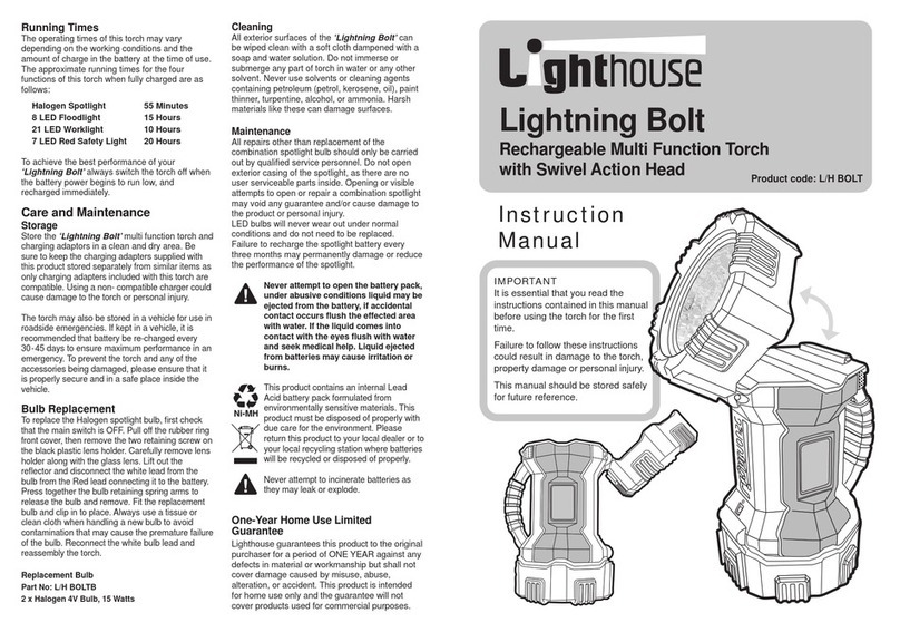 Lighthouse Lightning Bolt instruction manual Lighthouse Lightning Bolt instruction manual