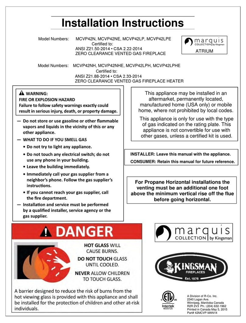 Marquis Atrium MCVP42NH installation instructions Marquis Atrium MCVP42NH installation instructions