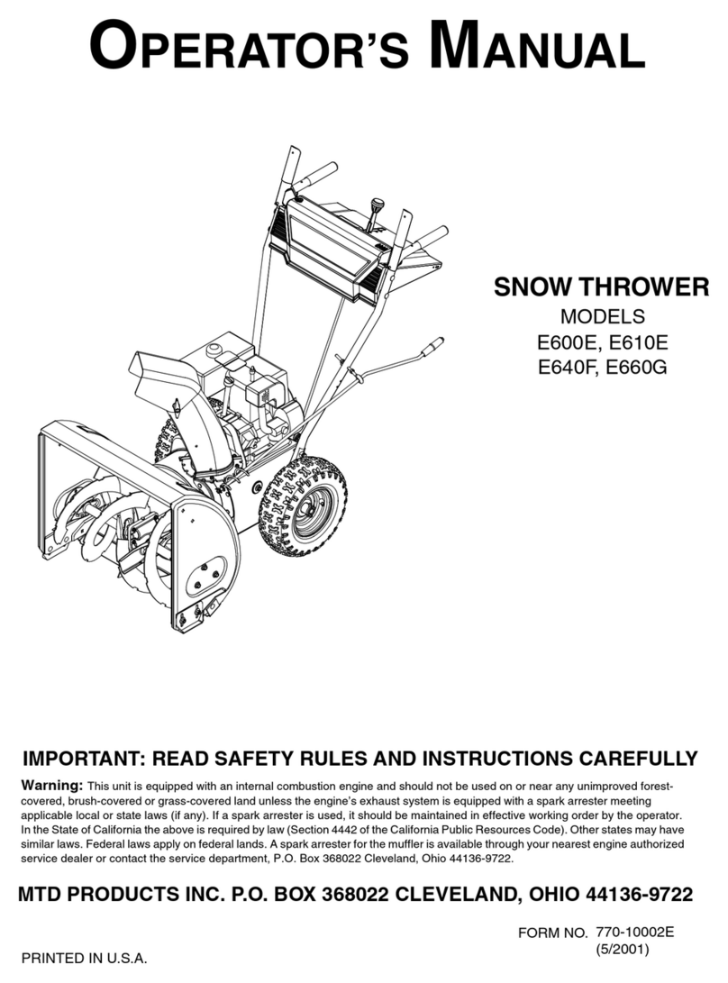 MTD E600E User manual