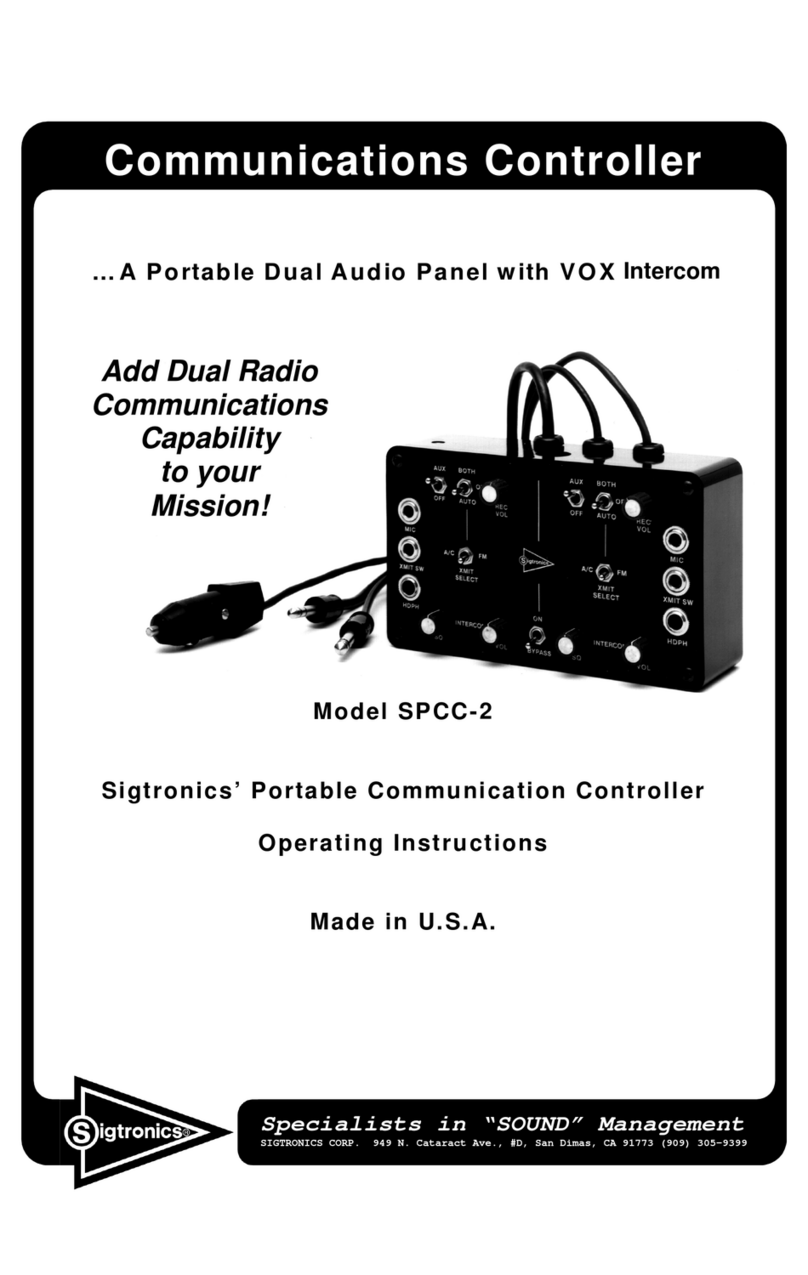 Sigtronics SPCC-2 operating instructions