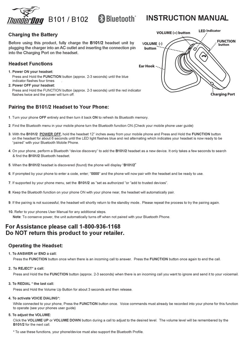 ThunderDog B101 User manual