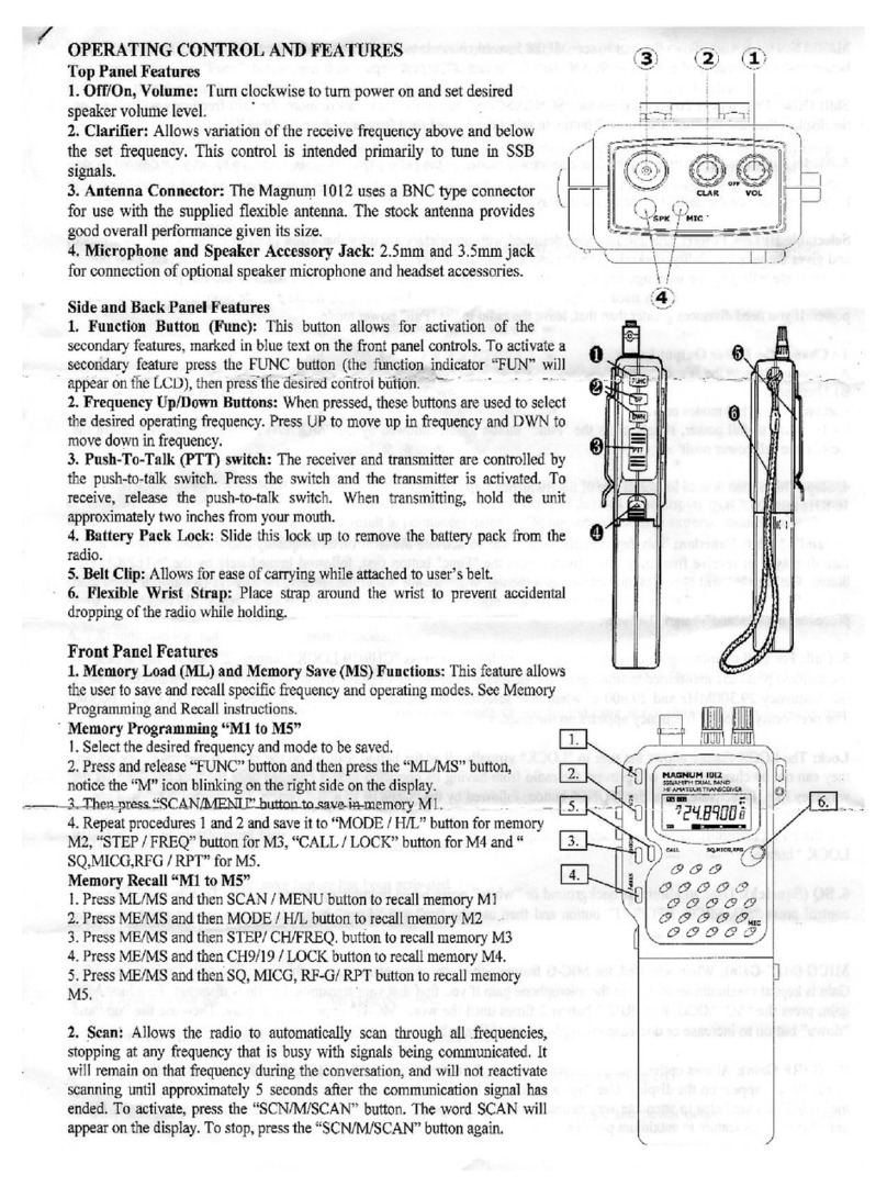 Magnum 1012 operating instructions