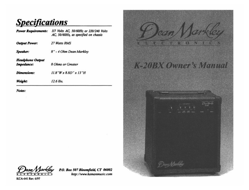 Dean K-20BX owner's manual