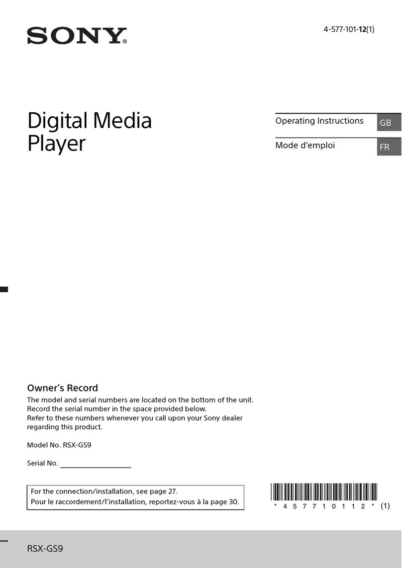 Sony RSX-GS9 operating instructions