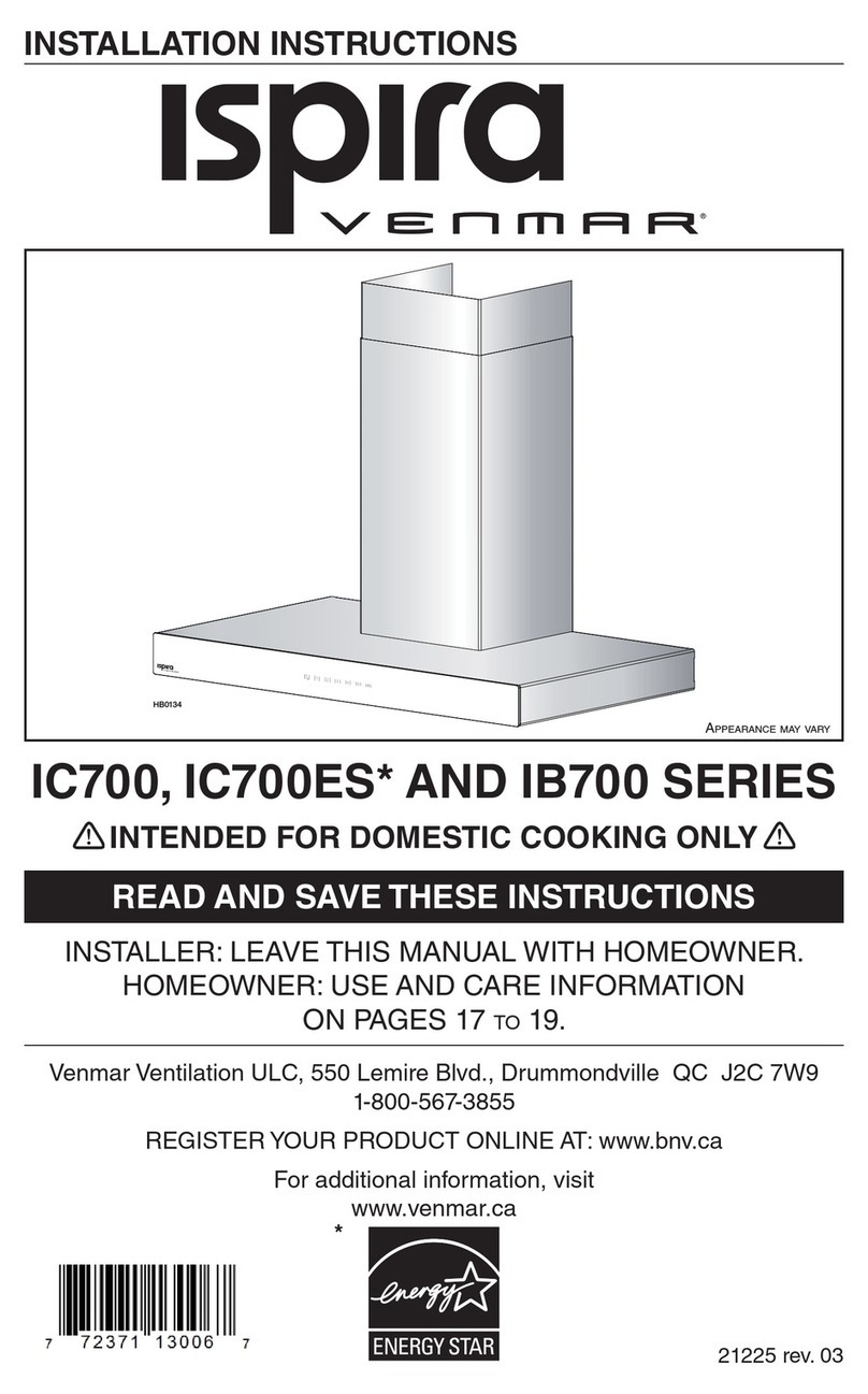 Venmar ISPIRA IC700 Series User manual