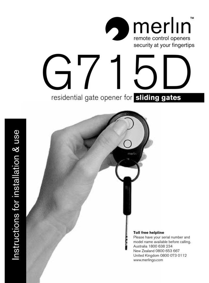 Merlin G715D Instructions for installation and use
