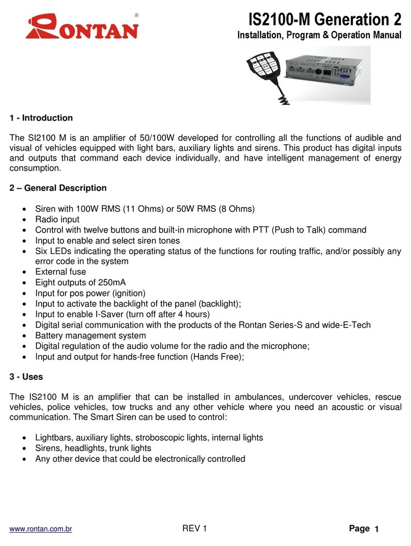 Rontan IS2100-M Generation 2 Installation and operator's manual