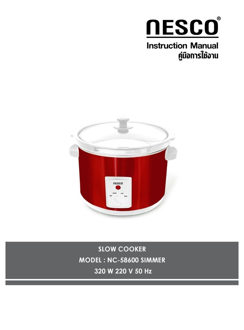 Nesco NC-58600 SIMMER instruction manual