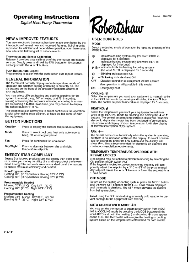 Robertshaw 300-202 User manual
