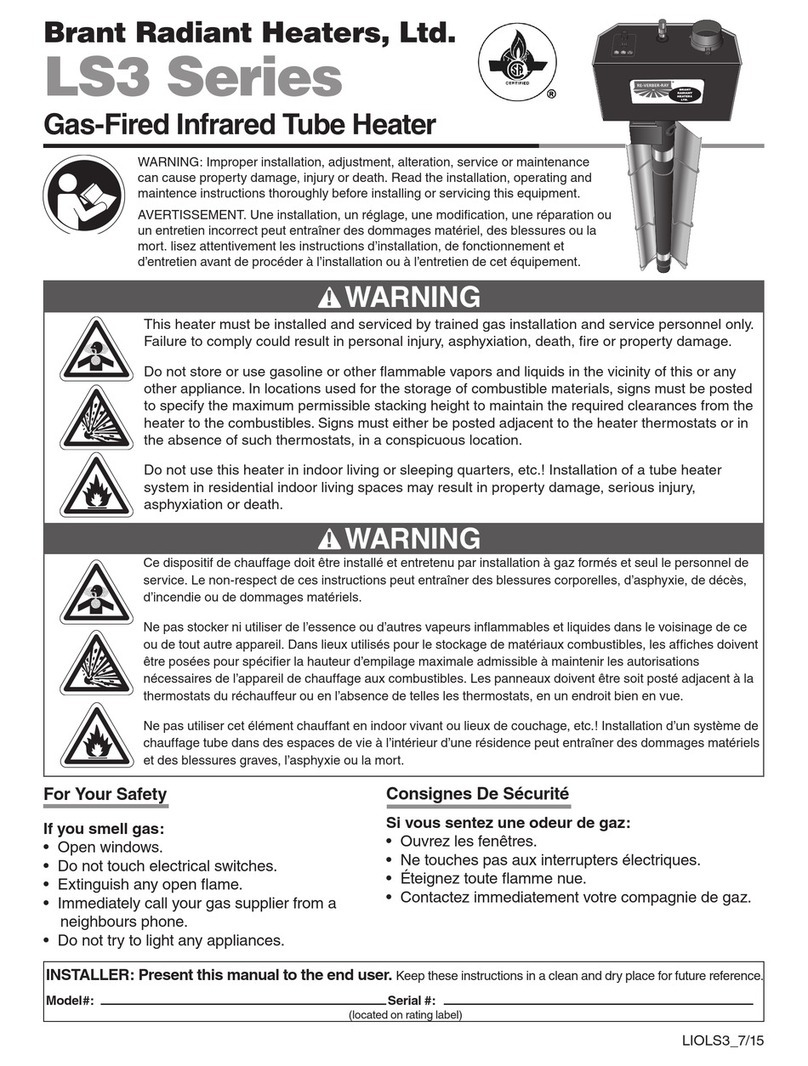 Brant Radiant Heaters LS3 Series user manual Brant Radiant Heaters LS3 Series user manual