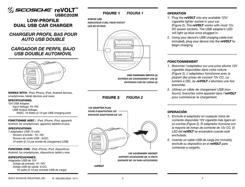 Scosche reVOLT USBC202M instruction manual