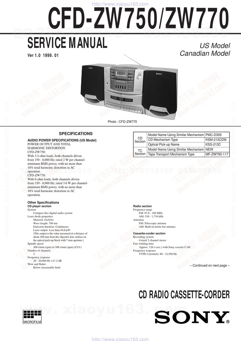 Sony CFD-ZW750 - Cd Radio Cassette-corder User manual