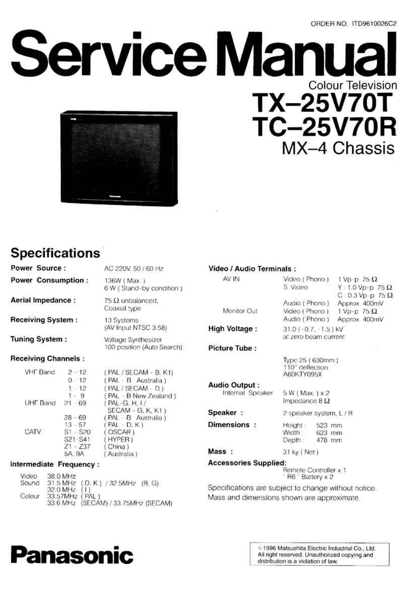 Panasonic TX-25V70T User manual Panasonic TX-25V70T User manual