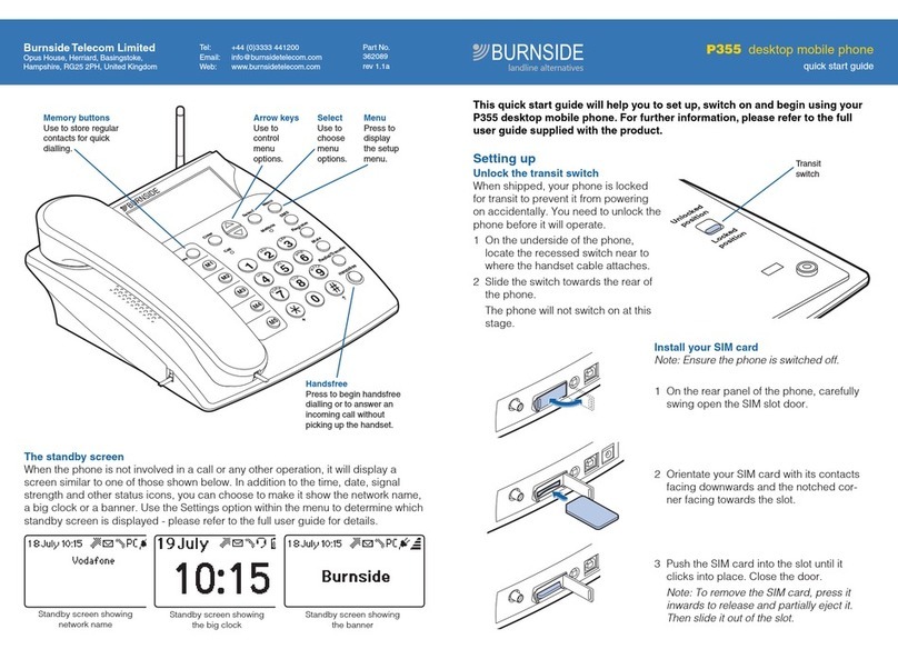 Burnside P355 quick start guide