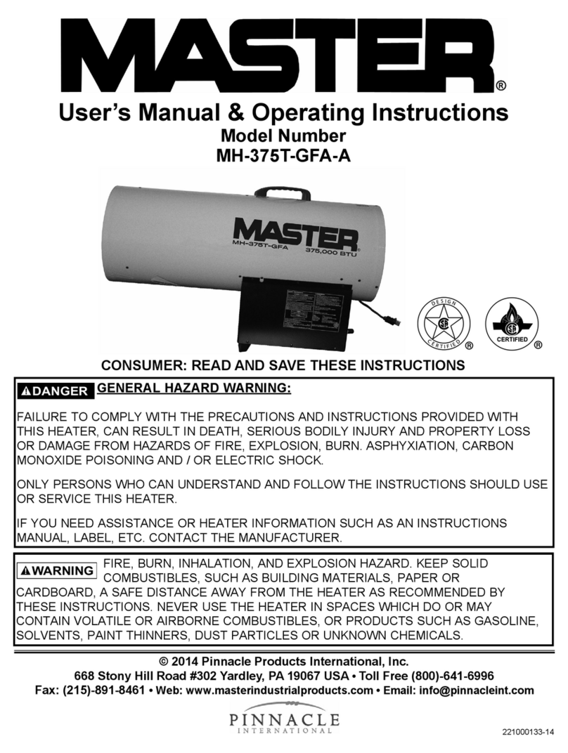 Master MH-375T-GFA-A User's manual & operating instructions