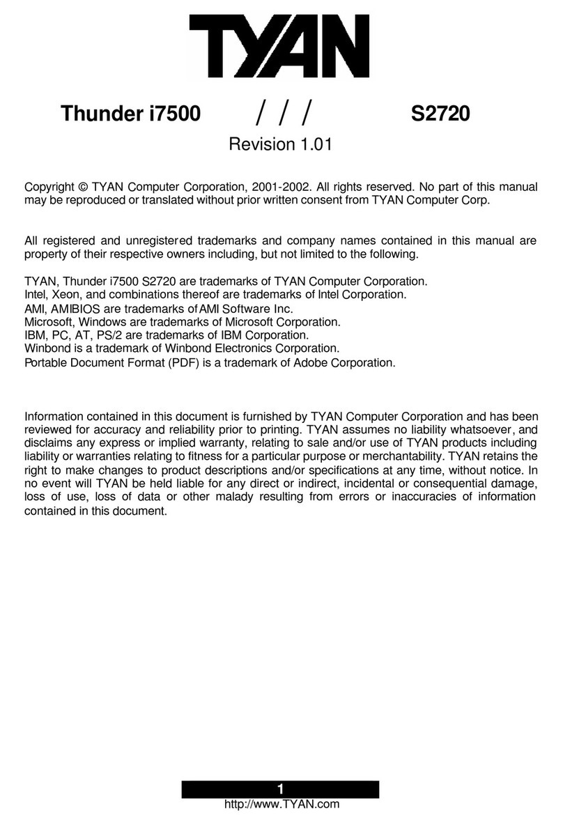 TYAN THUNDER I7500 User manual
