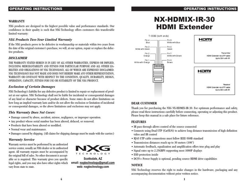 Nxg NX-HDMIX-IR-30 User manual