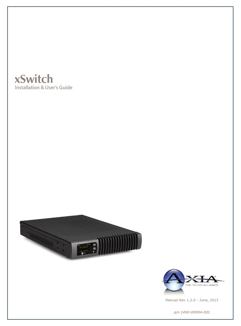 Axia xSwitch Installation & user guide