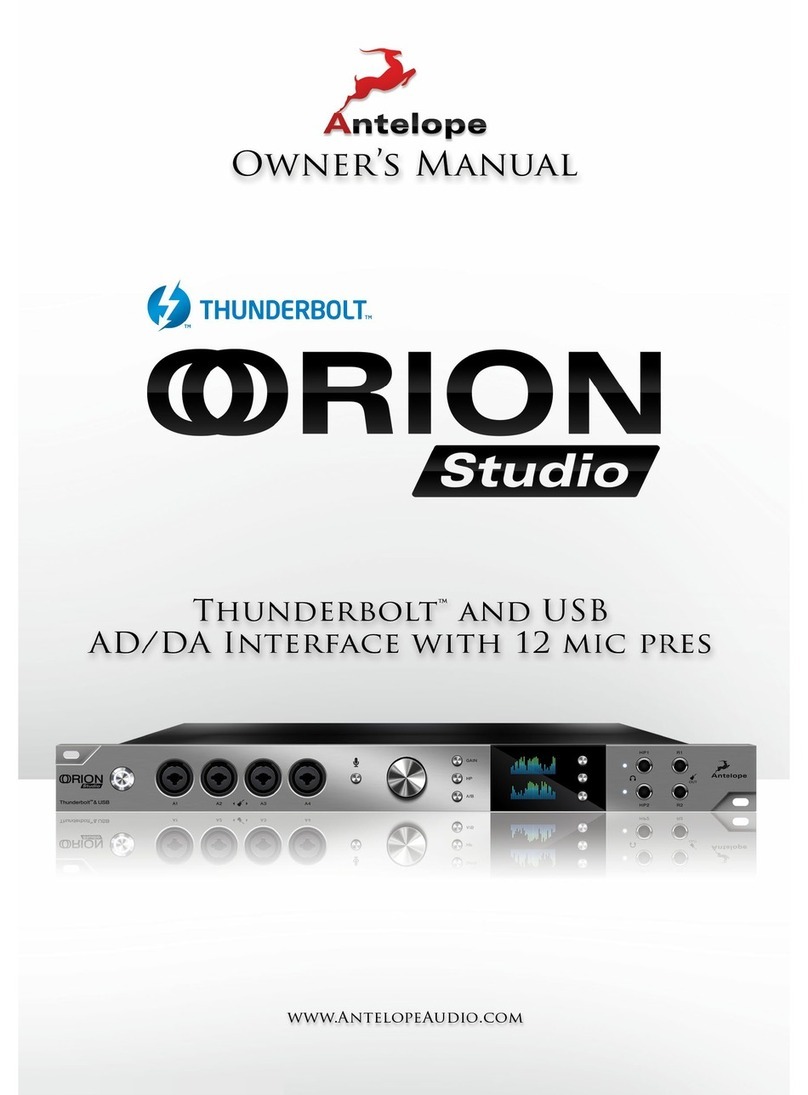 Antelope Orion Studio Thunderbolt owner's manual