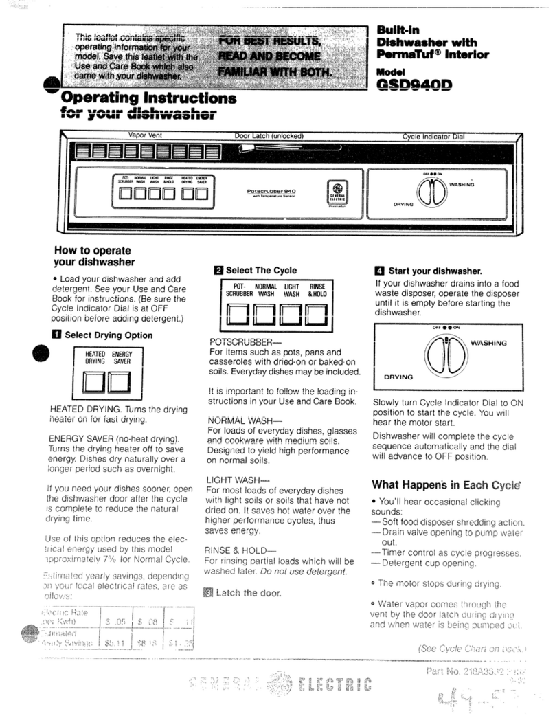 GE GSD940D User manual