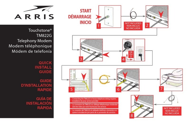 Arris Touchstone TM822G Quick install guide