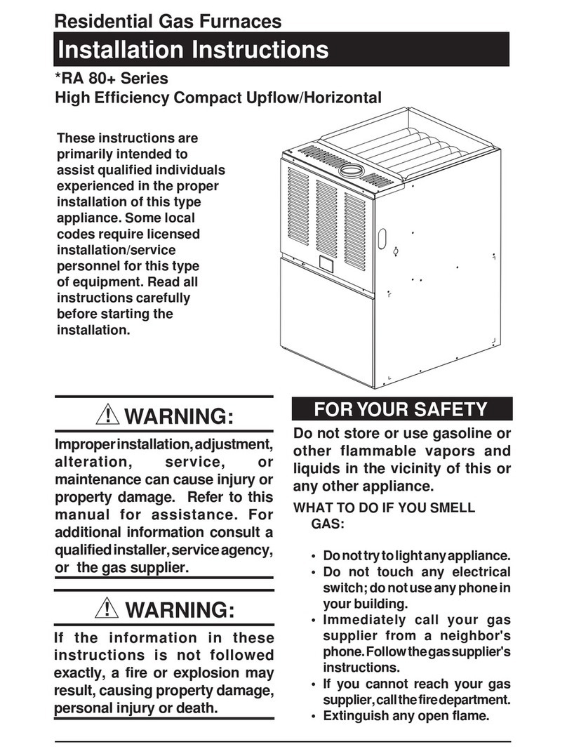 Nordyne RA 80+ series installation instructions