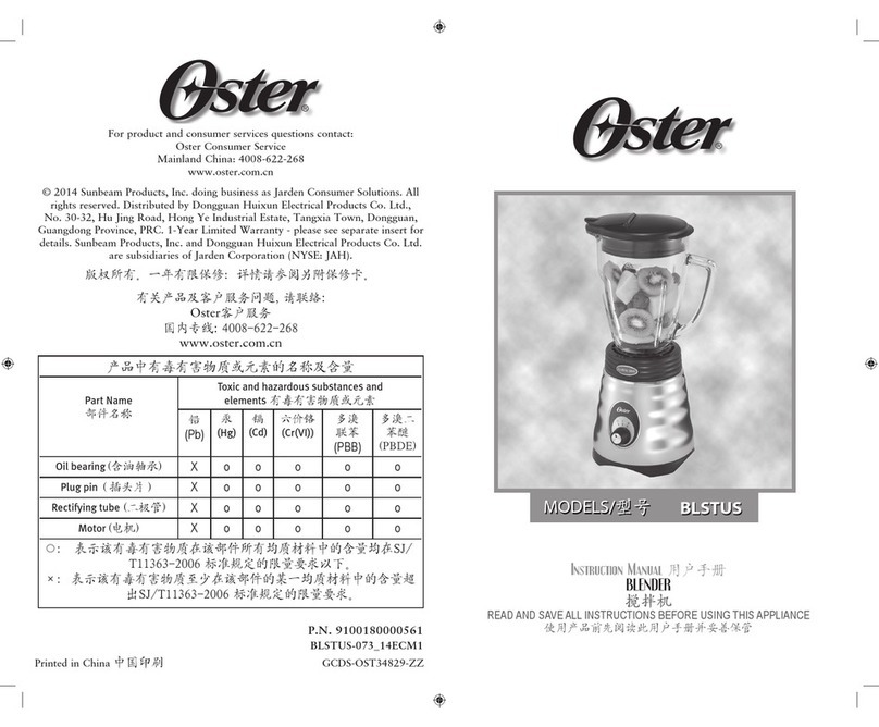 Oster BLSTUS instruction manual Oster BLSTUS instruction manual