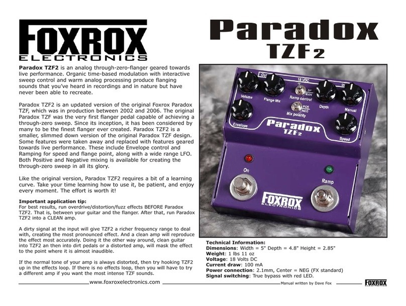 Foxrox Electronics Paradox TZF2 owner's manual