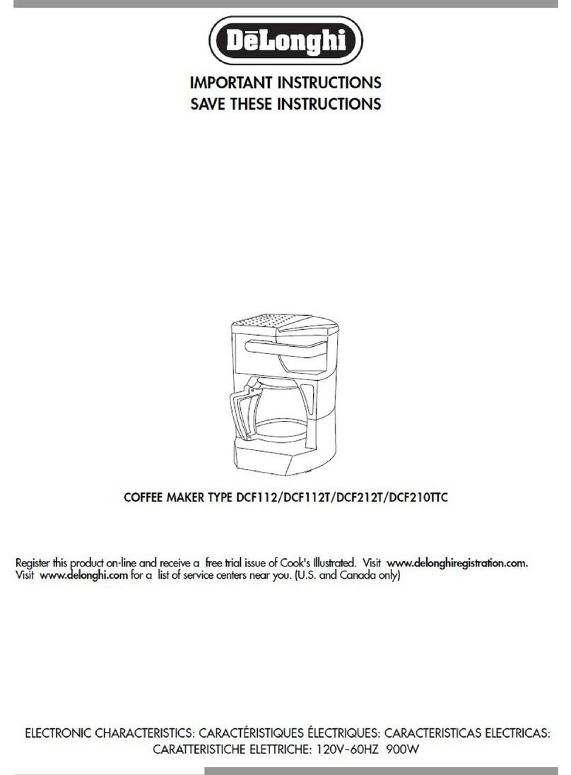 DeLonghi DCF112 Important instructions