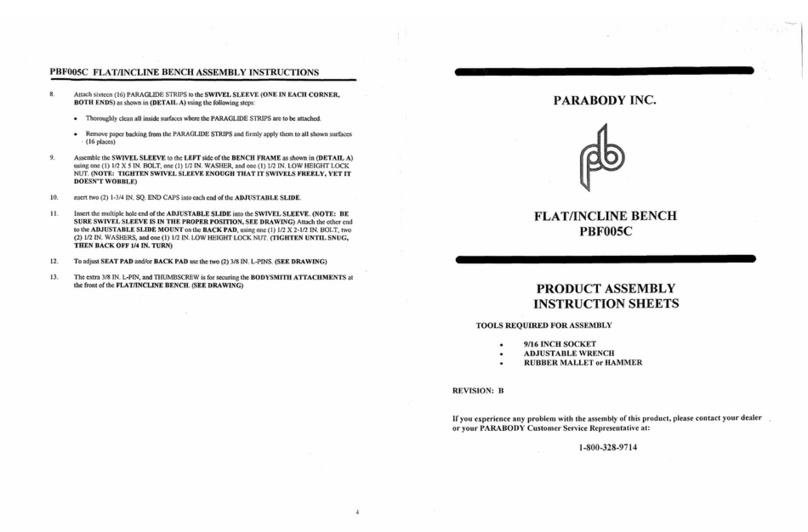 ParaBody PBF005C Product assembly instruction sheets