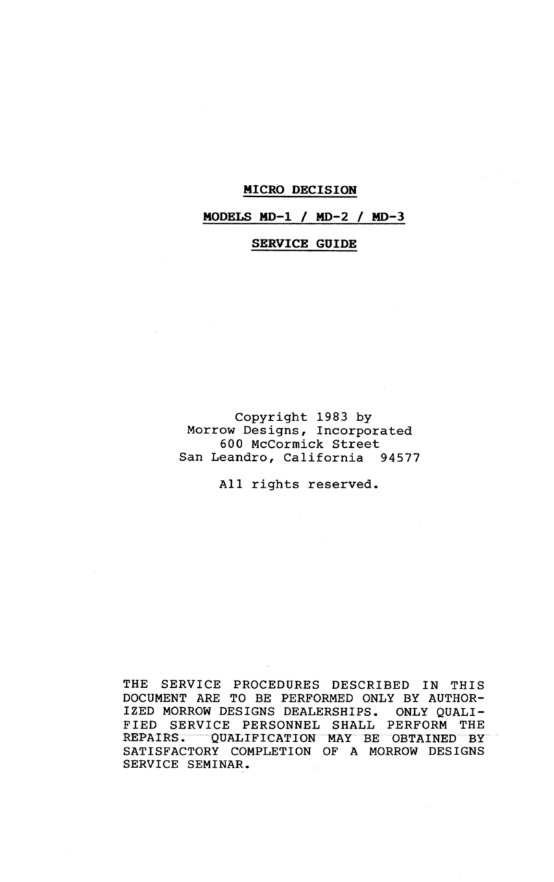 Morrow Micro Decision MD-1 User manual