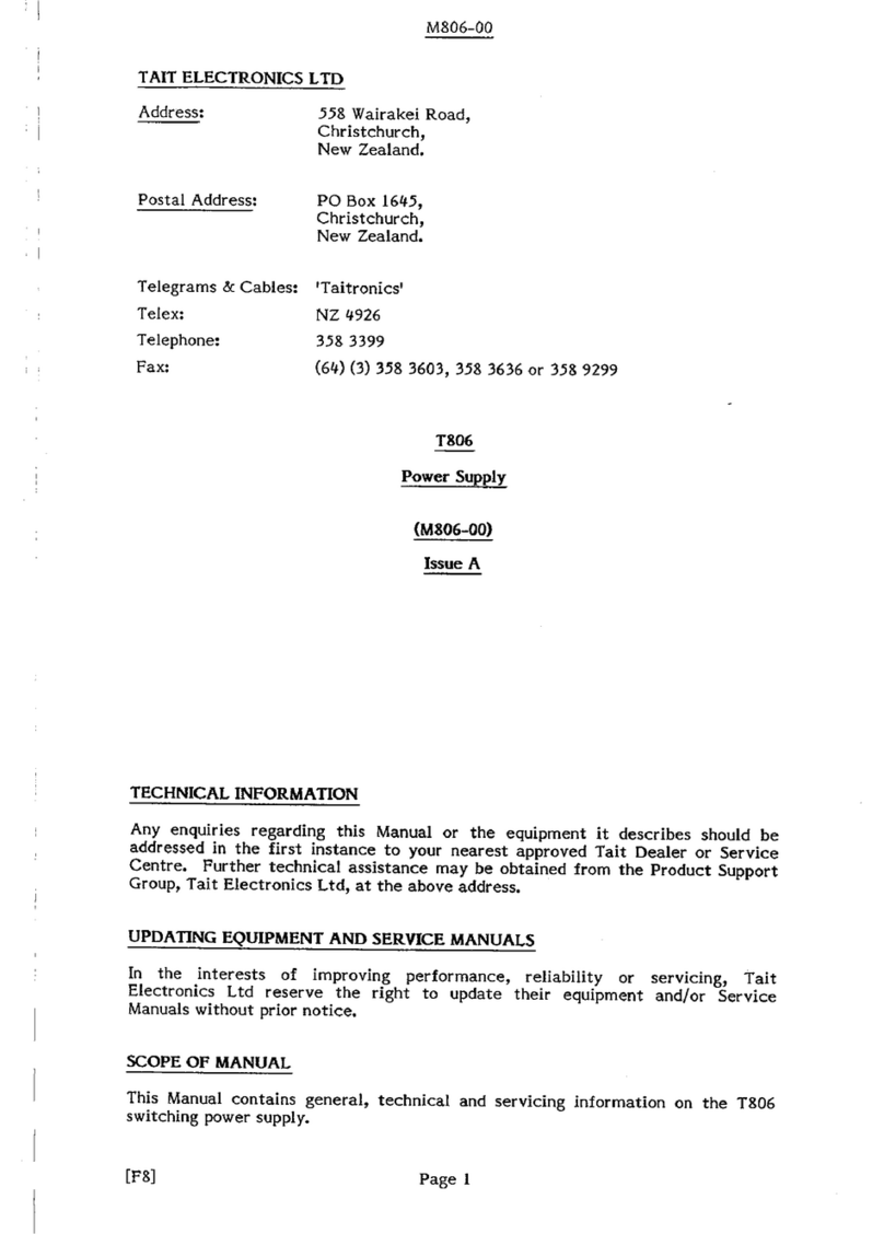 Tait T806 User manual
