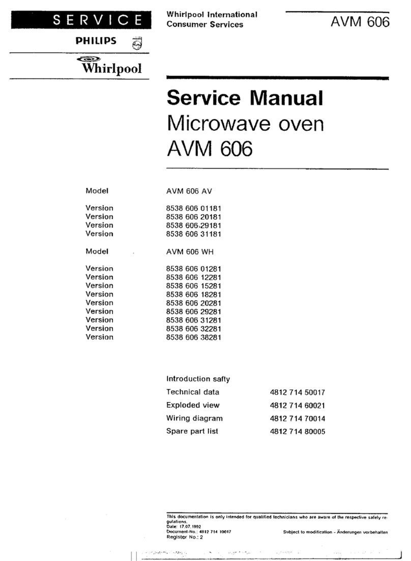 Whirlpool AVM 606 AV Service manual