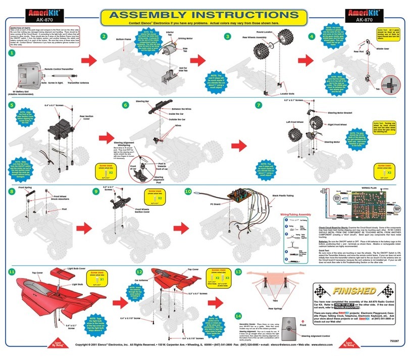 Elenco Electronics AmeriKit AK-870 Assembly instructions