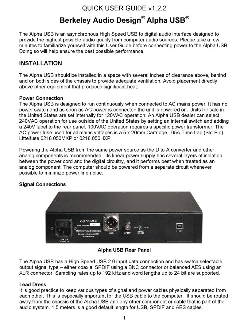Berkeley Audio Design Alpha USB user guide