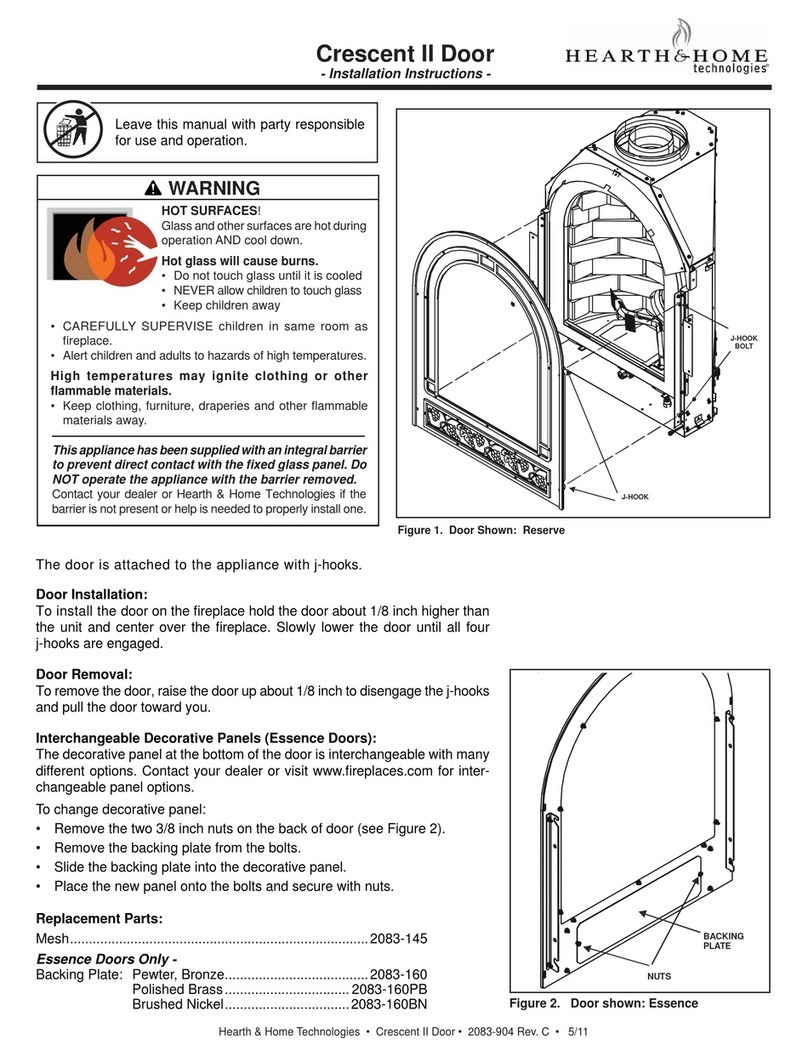 Hearth and Home Technologies Crescent II Door User manual Hearth and Home Technologies Crescent II Door User manual
