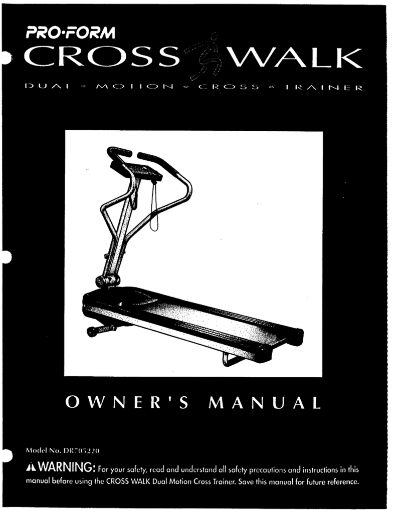 Pro-Form Cross Walk DR705220 User manual